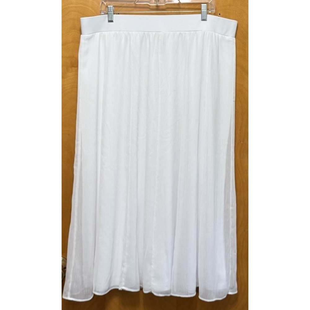 Ruby Rd Woman Chiffon Elastic Waist A Line Chiffon Skirt Sheer Overlay Flowy 1X